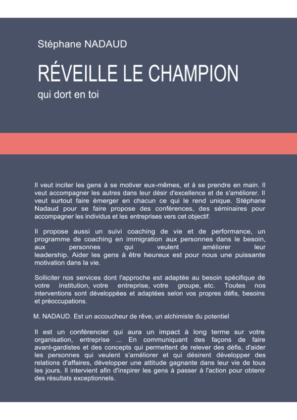 Réveille le champion qui dort en toi - Stéphane Nadaud